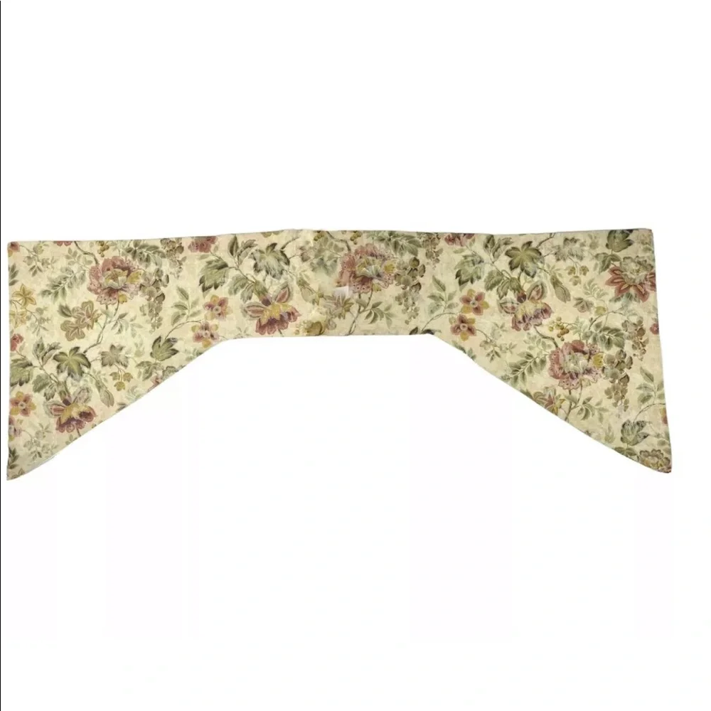 2 Custom Luxury Valances Curtains Beige Floral